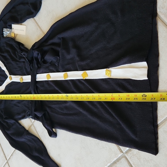 NWT madison +Hudson black,and white PS size knit sweater dress with gold b - Picture 14 of 16